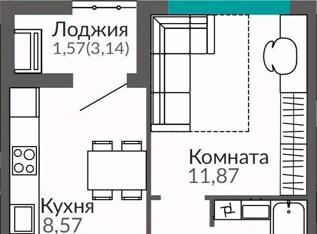 квартира г Симферополь р-н Киевский Крымская Роза Горизонты жилой комплекс фото 1