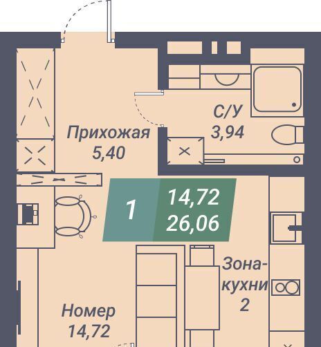 квартира г Новосибирск Заельцовская ул Даргомыжского 8д фото 2