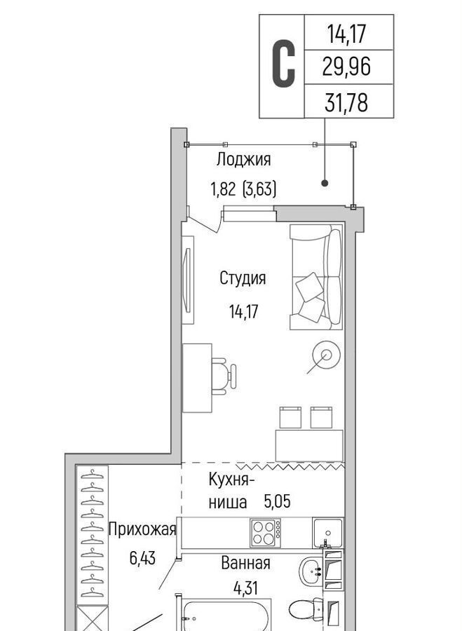 квартира г Красногорск Жилой дом М-5 ш. Новорижское фото 2