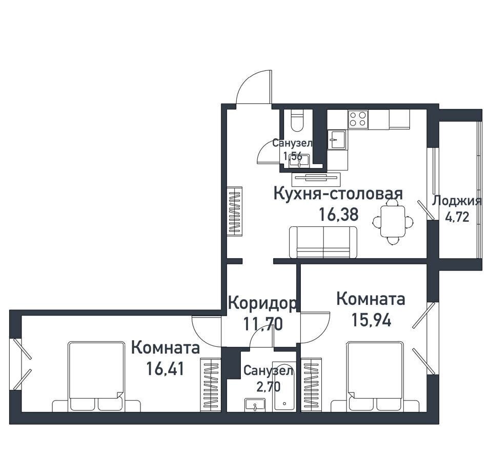 квартира р-н Сосновский п Пригородный ул Ласковая 15 Челябинск фото 1