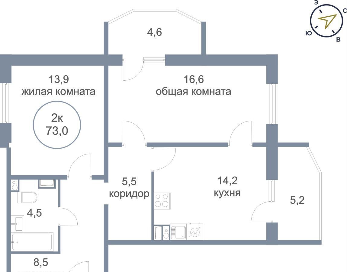 квартира г Сургут р-н Восточный тракт Югорский 54/1 фото 1