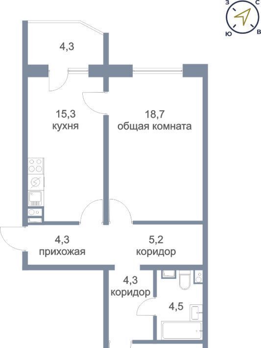 квартира г Нефтеюганск мкр 17-й 7/1 ЖК «Заречный» фото 1