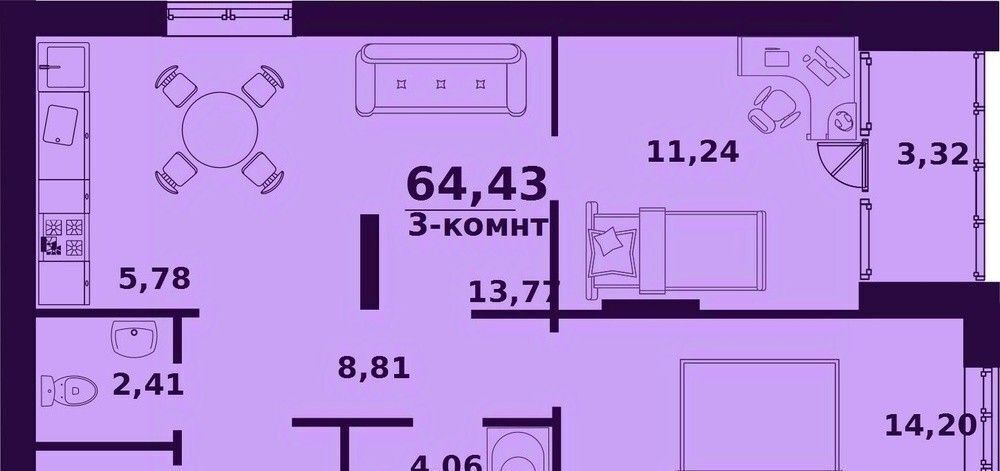 квартира г Ульяновск р-н Заволжский ул Народного учителя Латышева 5 фото 1