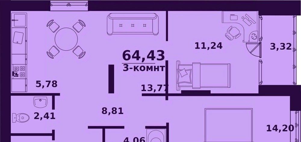 квартира г Ульяновск р-н Заволжский ул Народного учителя Латышева 5 фото 1