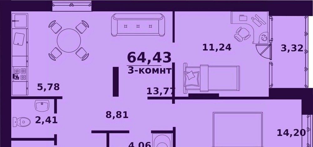 квартира г Ульяновск р-н Заволжский ул Народного учителя Латышева 5 фото 1