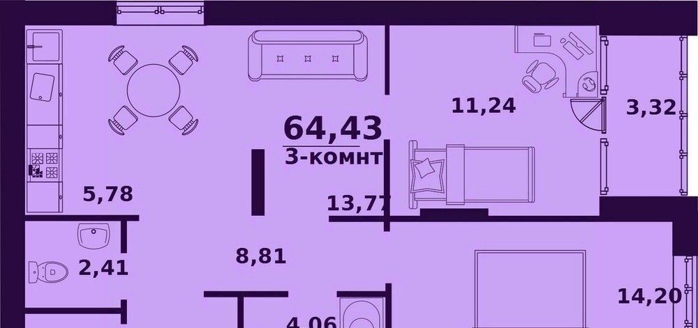 квартира г Ульяновск р-н Заволжский ул Народного учителя Латышева 5 фото 1