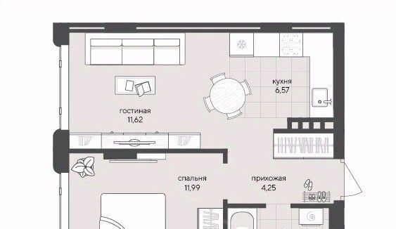 квартира г Новосибирск р-н Заельцовский Заельцовская ул Кедровая ЖК «СКАНДИА. Новый Кедровый» с 45к 1 фото 1