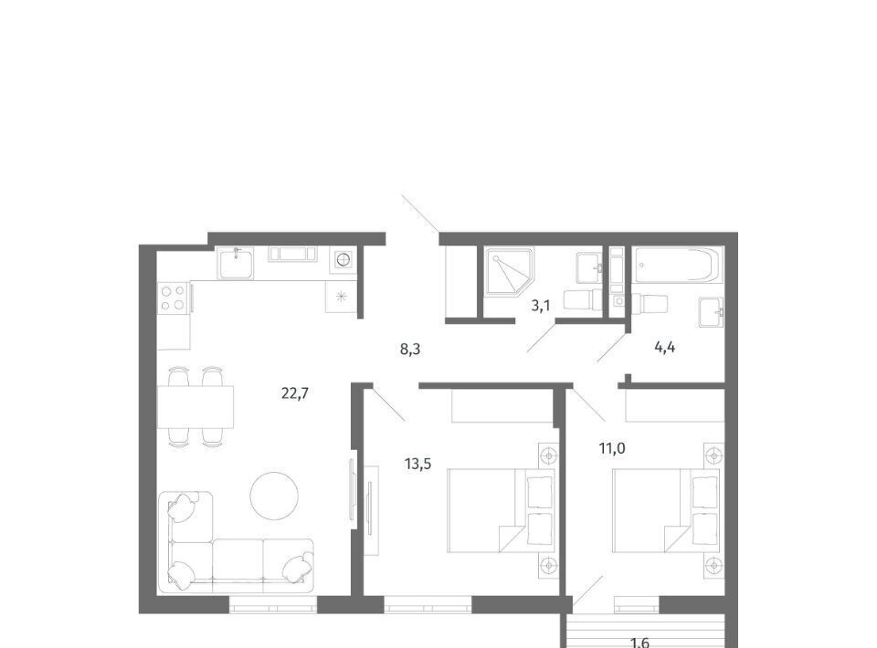 квартира р-н Гурьевский г Гурьевск ул Лазурная 18к/2 ЖК «RiverPark» фото 1