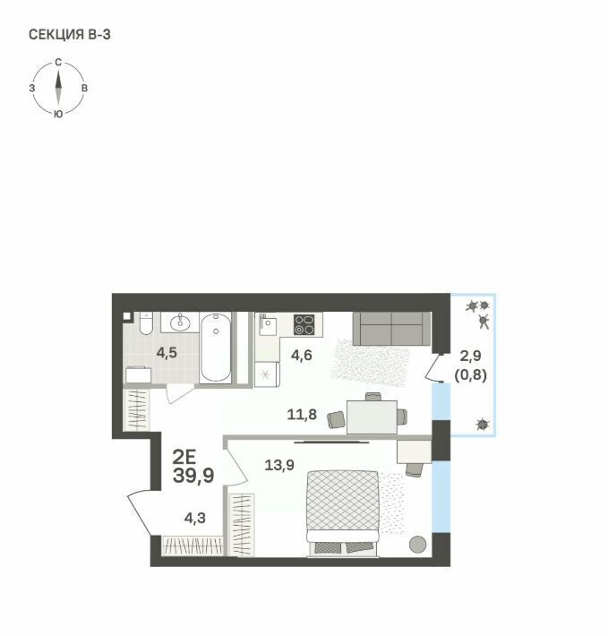 квартира г Пермь р-н Мотовилихинский б-р Гагарина 72 фото 1