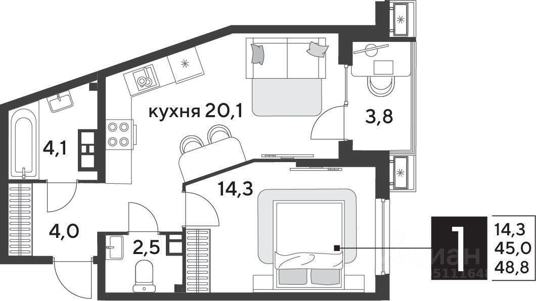квартира г Краснодар р-н Прикубанский ул Западный Обход фото 1