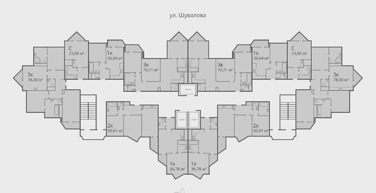 квартира р-н Всеволожский г Мурино ЖК «Мурино Клаб» Девяткино, земли САОЗТ «Ручьи» фото 2