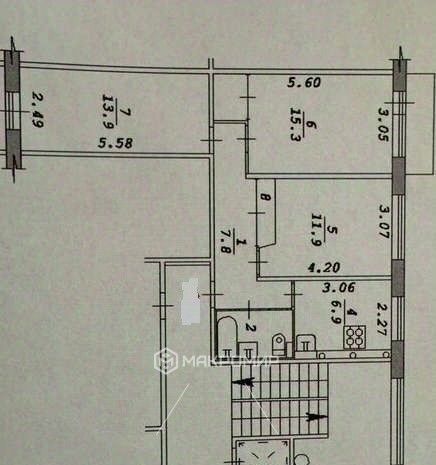 квартира г Новосибирск р-н Заельцовский Гагаринская пр-кт Красный 87/2 Кропоткинский жилмассив фото 8