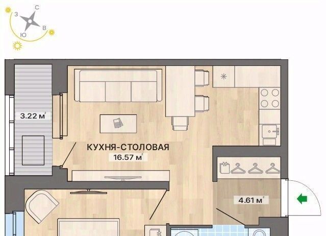 квартира г Екатеринбург Академический Чкаловская ул Николая Кичигина микрорайон NOVA park фото 1