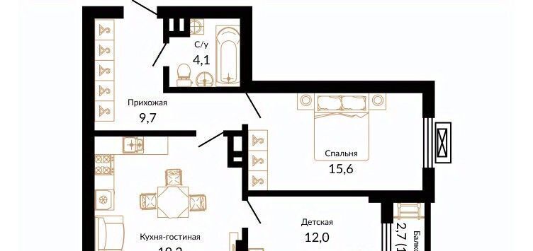 квартира г Краснодар р-н Прикубанский ЖК «Краснодар» ул. Даниила Смоляна, 71к 2 фото 1