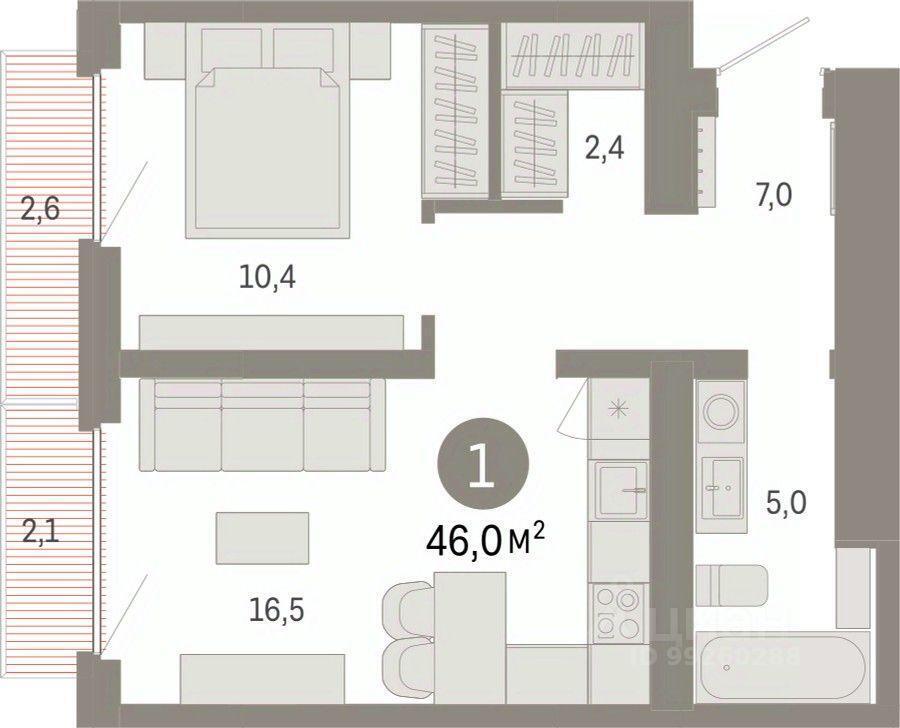 квартира г Екатеринбург Академический ул Академика Ландау 9 ЖК Брусника фото 1
