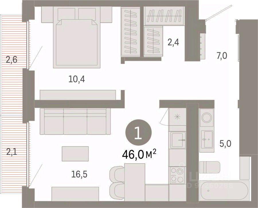 квартира г Екатеринбург Академический ул Академика Ландау 9 ЖК Брусника фото 1