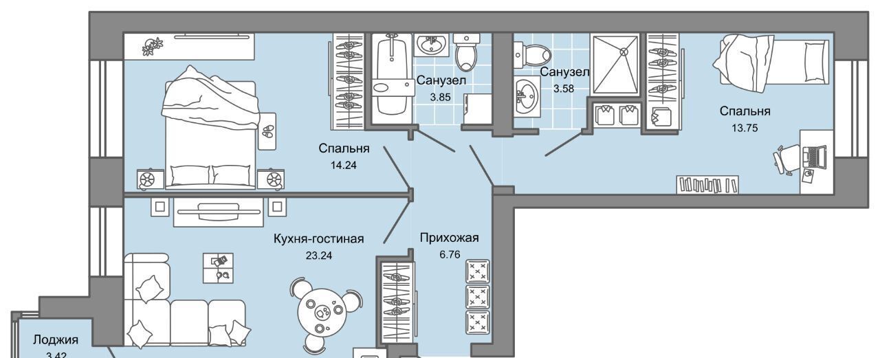 квартира г Ульяновск р-н Заволжский пр-кт Столыпина 2б фото 1