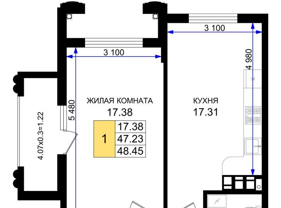 квартира г Новороссийск р-н Южный микрорайон 5-я Бригада фото 1