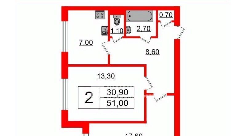 квартира г Санкт-Петербург метро Улица Дыбенко ул Дыбенко 12к/1 фото 2