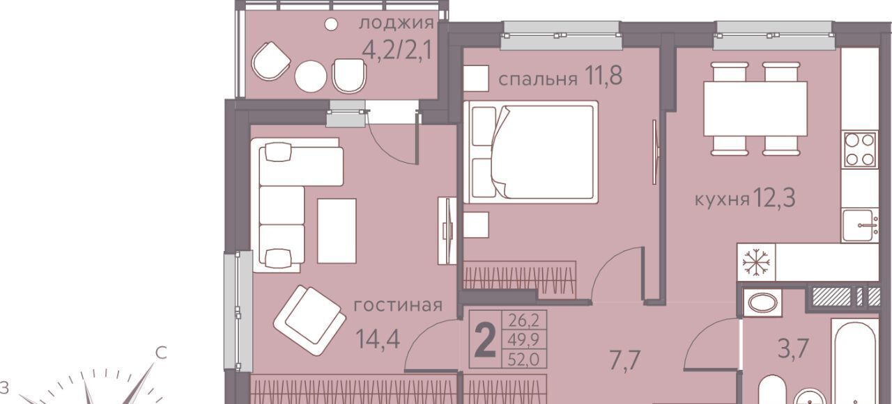 квартира г Пермь р-н Мотовилихинский ул Серебристая 7 ЖК «Погода» фото 1