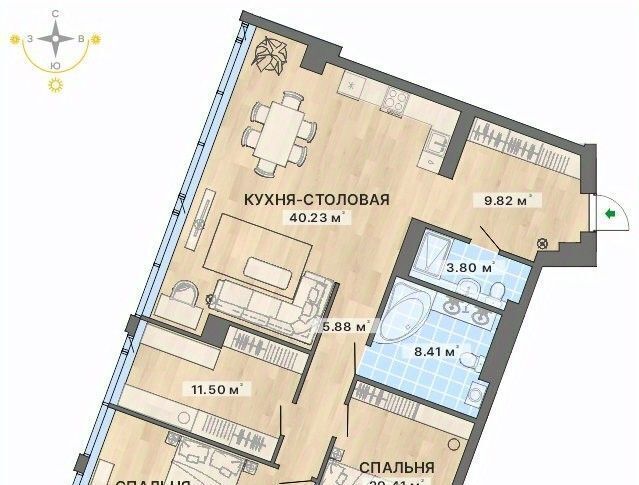 квартира г Екатеринбург р-н Верх-Исетский ул Маршала Жукова 16 МФК Re:Volution Towers Площадь 1905 года фото 1