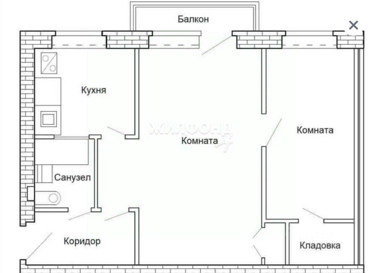 квартира г Новосибирск р-н Ленинский ул Забалуева 21 фото 8