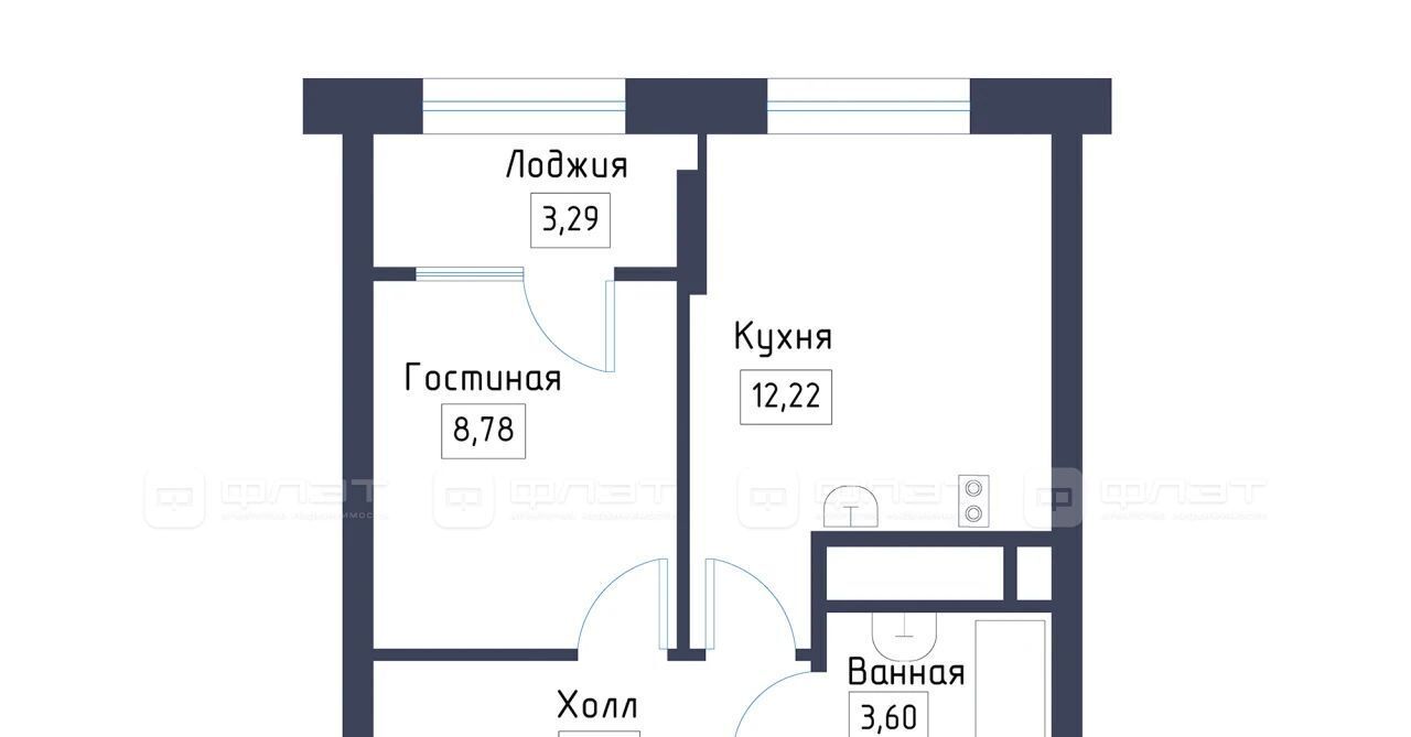 квартира р-н Зеленодольский с Осиново ЖК «Зимний Сад» Осиновское с/пос, сад, Авиастроительная фото 2