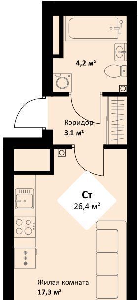 квартира г Екатеринбург пр-кт Космонавтов 108/3 Проспект Космонавтов фото 1