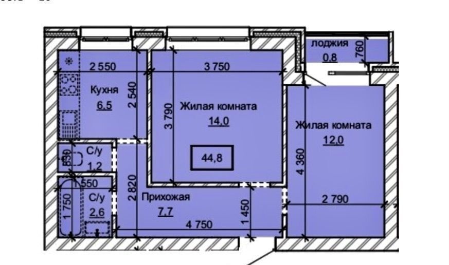 квартира г Барнаул р-н Центральный ул Анатолия 304/2 ЖК «Карамель» фото 2