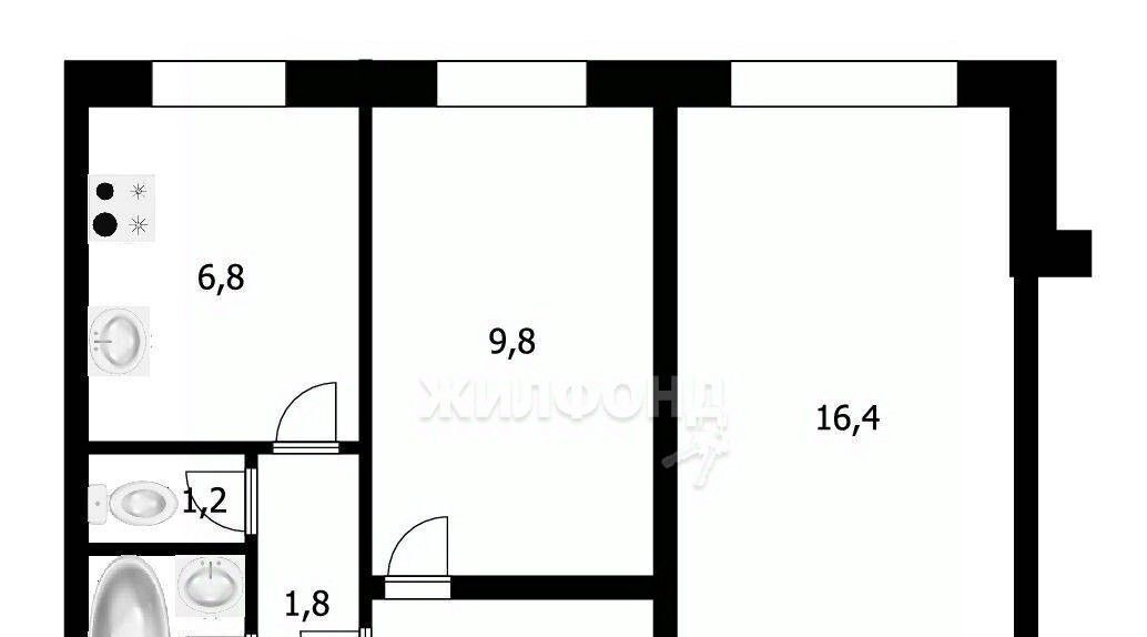 квартира г Новосибирск Золотая Нива ул Бориса Богаткова 194/5 фото 8