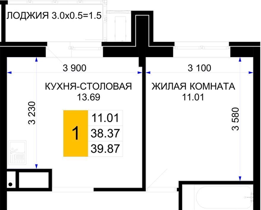 квартира г Краснодар р-н Центральный ЖК «Сегодня» фото 1