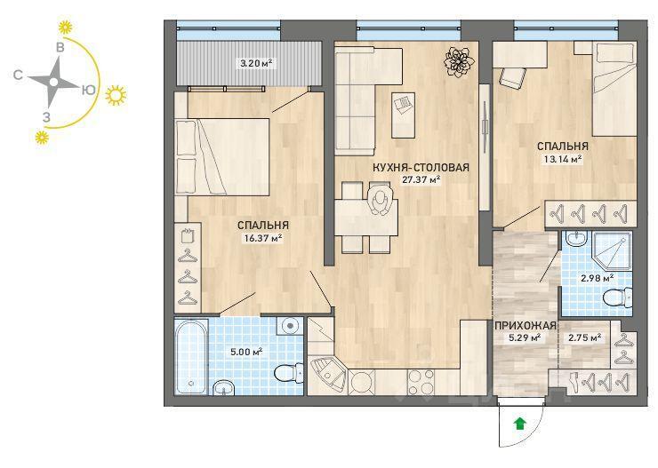квартира г Екатеринбург р-н Кировский ЖК «Discovery Residence» улица Гагарина, 9 фото 1