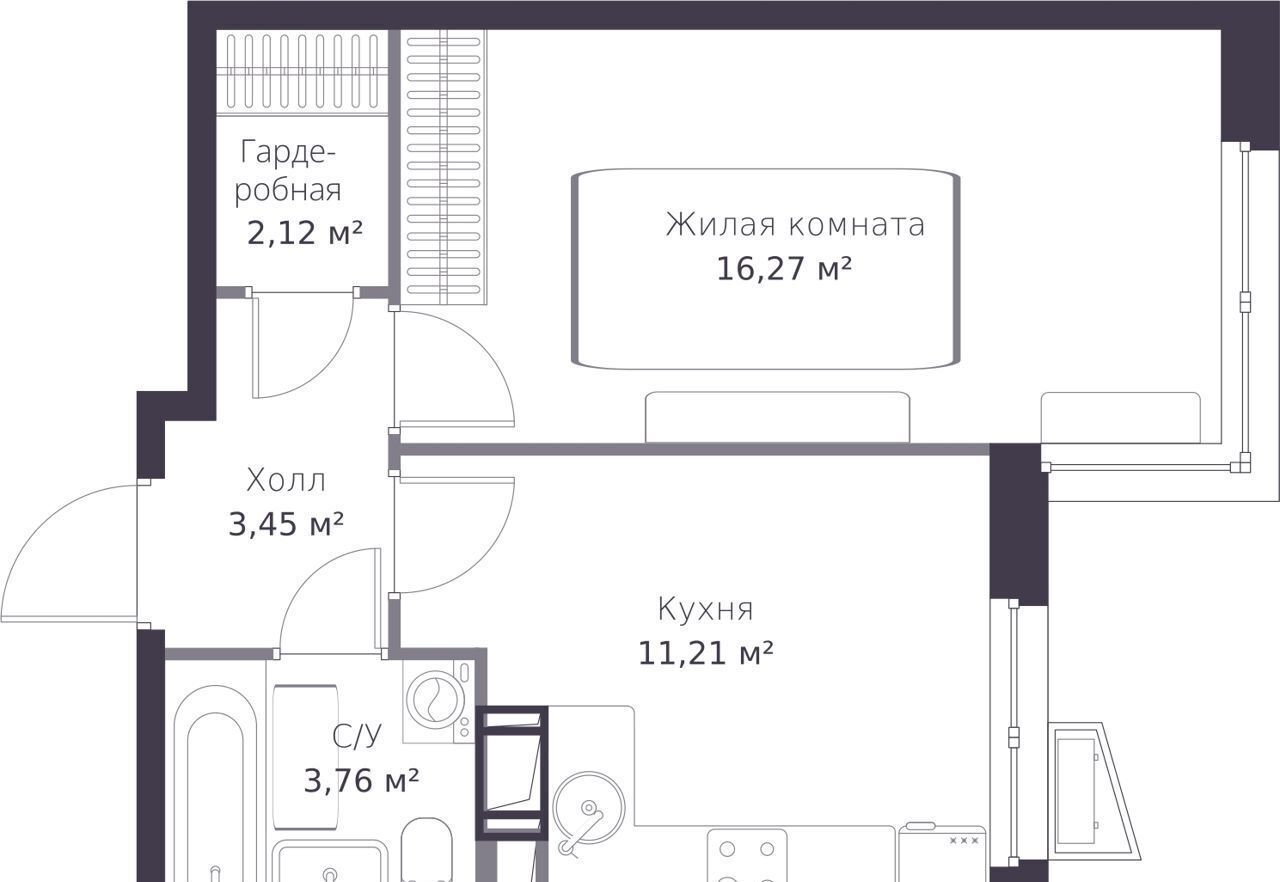 квартира р-н Всеволожский г Сертолово мкр Сертолово-1 ул Дмитрия Кожемякина 1 фото 2