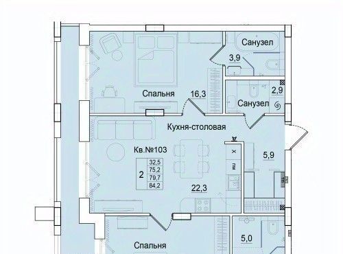 квартира г Калининград р-н Ленинградский ул Молодой гвардии 34к/5 фото 1