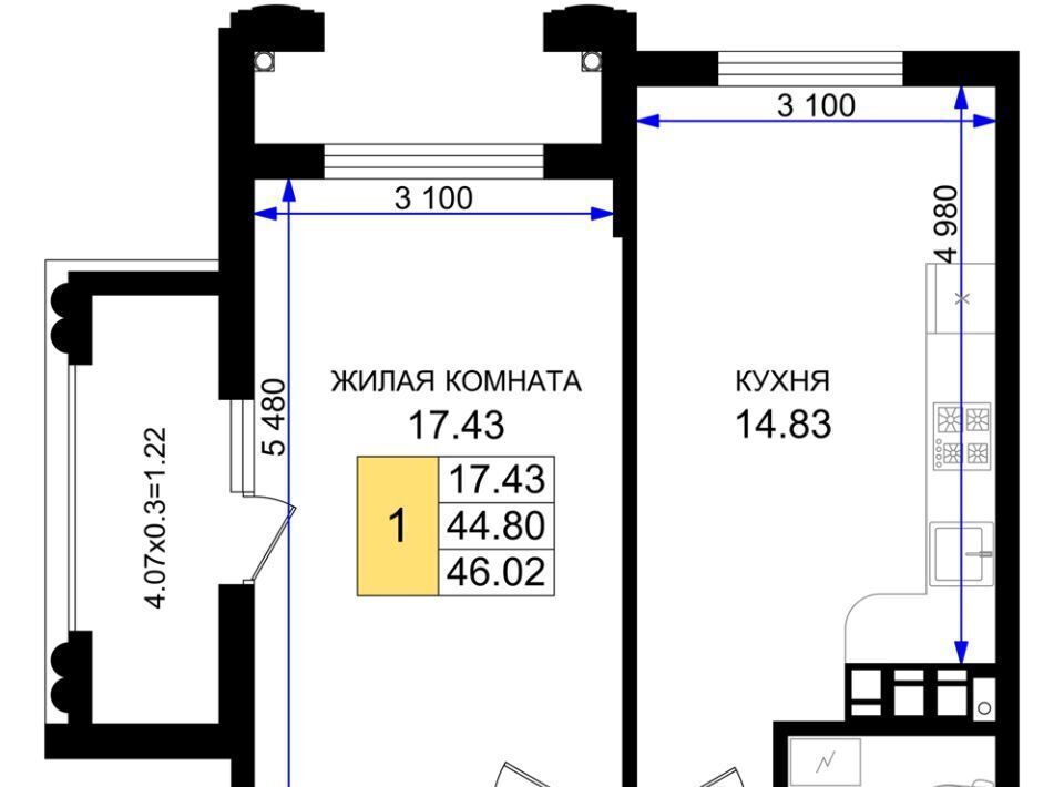 квартира г Новороссийск р-н Южный микрорайон 5-я Бригада фото 1