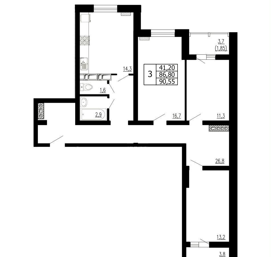 квартира г Новороссийск р-н Южный пр-кт Ленина 2 с. Алексино фото 1