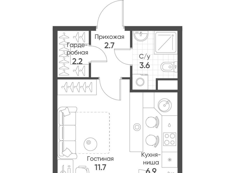 квартира рп Кольцово ЖК «Счастье в Кольцово» 4 Золотая Нива фото 1