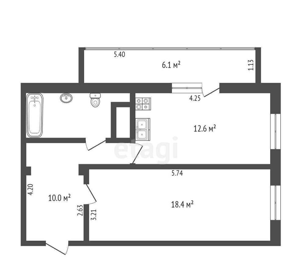 квартира г Ханты-Мансийск ул Югорская 14к/3 фото 14