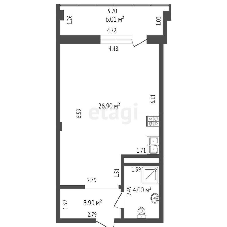 квартира г Якутск мкр 203 26 Республика Саха Якутия фото 18