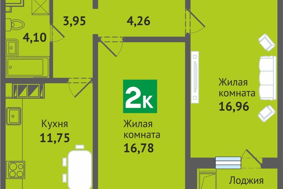 квартира р-н Медведевский пгт Медведево микрорайон Ясная Поляна фото 1