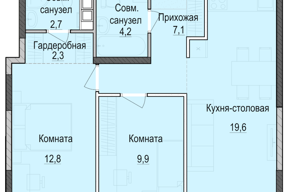 квартира г Казань ул Южно-Промышленная 7/1 Республика Татарстан Татарстан, городской округ Казань фото 1