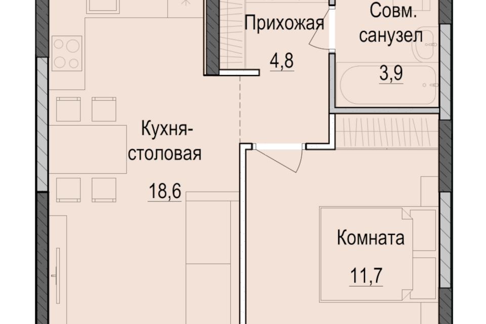 квартира г Казань ул Южно-Промышленная 7/1 Республика Татарстан Татарстан, городской округ Казань фото 1