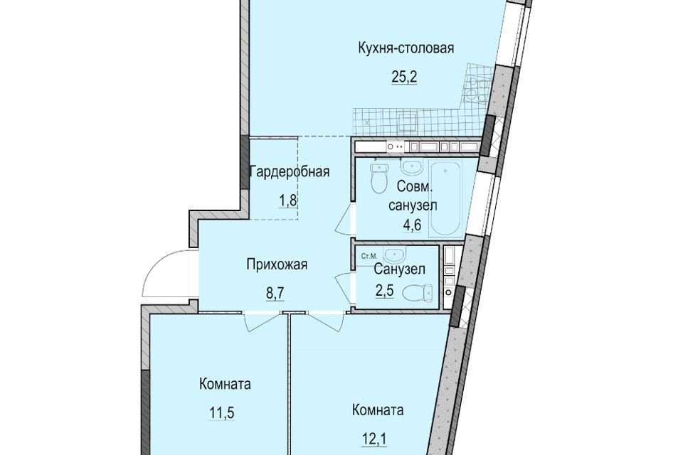 квартира г Казань Республика Татарстан Татарстан, городской округ Казань, Ферма-2 фото 1