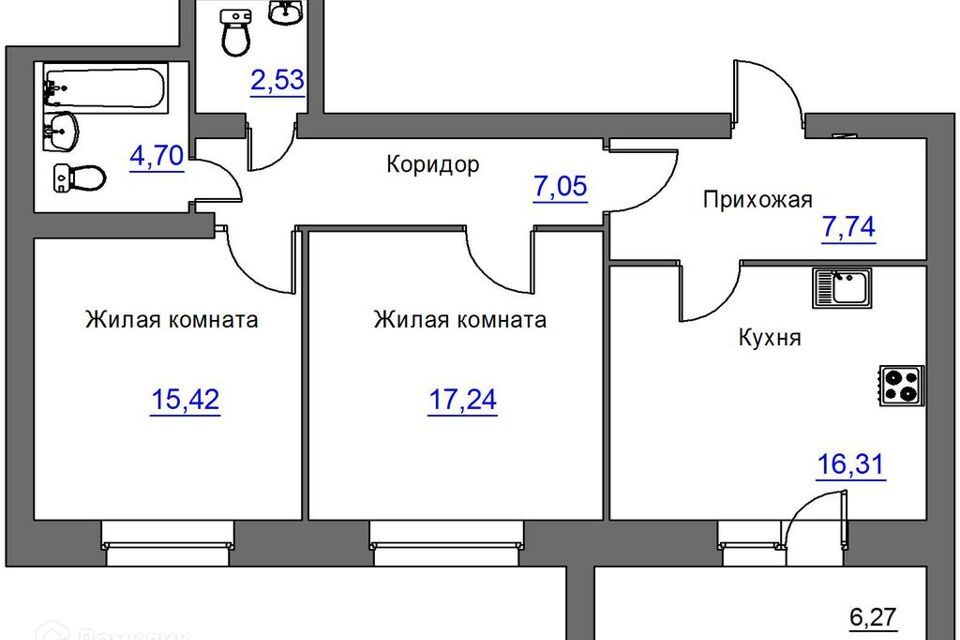 квартира г Орел городской округ Орёл, Заводской фото 1