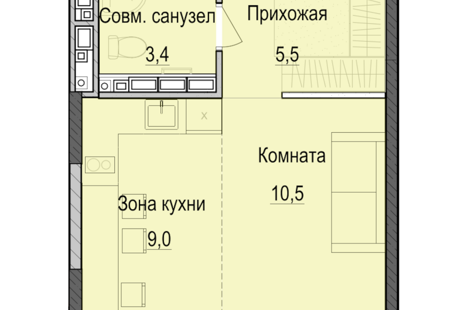 квартира г Казань ул Южно-Промышленная 7/1 Республика Татарстан Татарстан, городской округ Казань фото 1