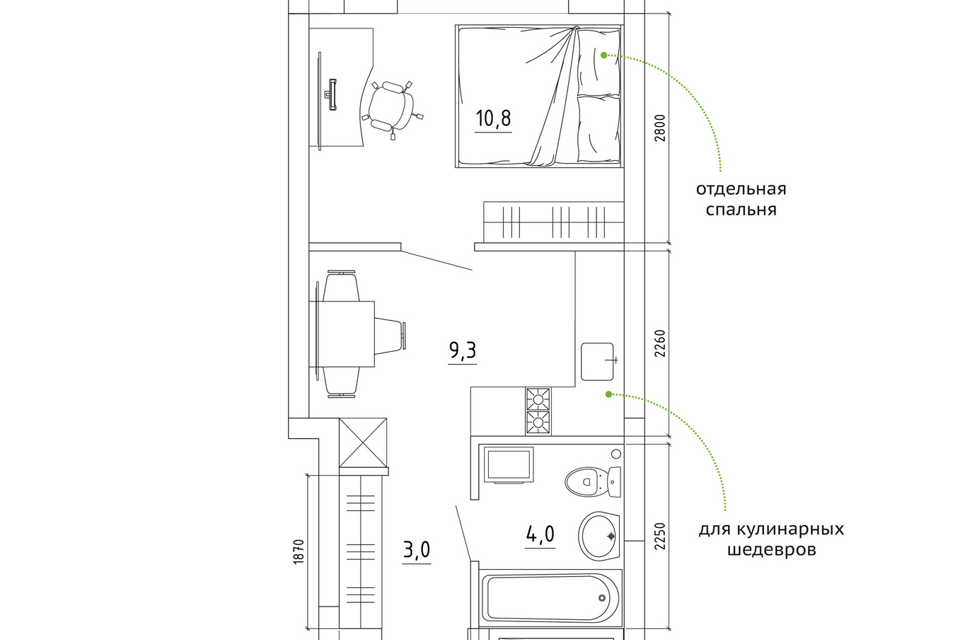 квартира г Кемерово ул Институтская 30/3 Кемеровская область — Кузбасс, Кемеровский городской округ фото 2