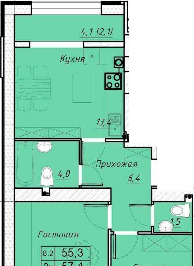 квартира г Батайск ул Олимпийское Кольцо 36к/17 фото 1