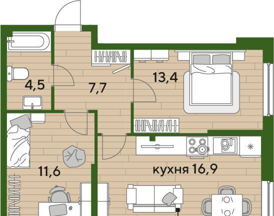 квартира г Краснодар р-н Прикубанский ул им. Анны Ахматовой фото 1