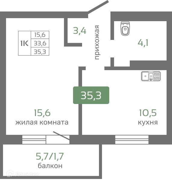 квартира г Красноярск р-н Октябрьский городской округ Красноярск, Жилой комплекс Кедр фото 1