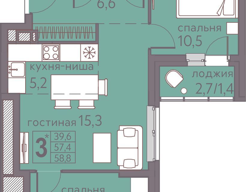 квартира г Пермь р-н Мотовилихинский городской округ Пермь, Тёплые кварталы Погода фото 1